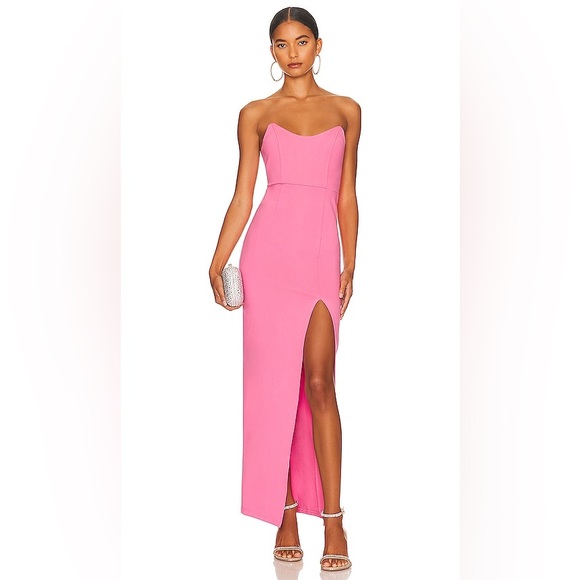 Revolve Superdown Ryleigh Strapless Maxi Dress in Pink - XS - NWT - Picture 1 of 11